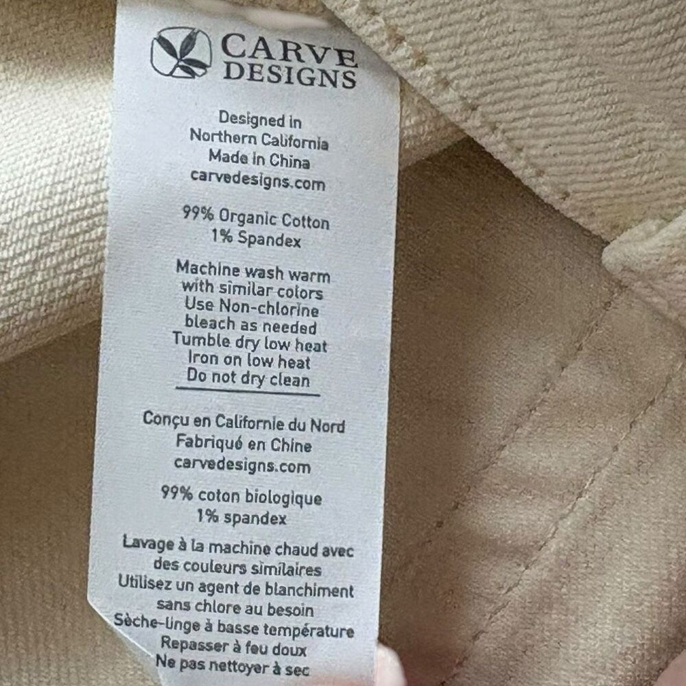 Carve Designs Carson Jeans Cream / Ecru Denim Size 8 Raw Hem Boyfriend Style - Picture 9 of 9